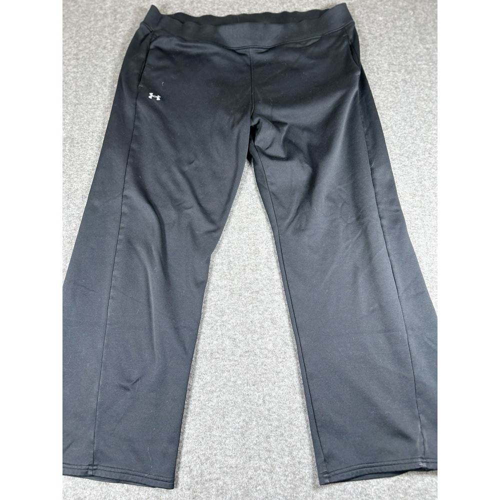 Under Armour Track Pants Mens XL Loose Black HeatGear Baggy Ankle Ties‎ Athletic